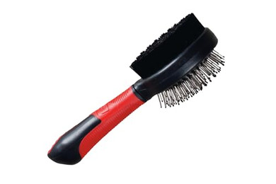 Produktbild von Karlie Fellbürste Professional Borsten- und Stiftbürste 2 in 1 rot/schwarz