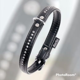 Produktbild von Karlie Halsband Kunstleder Plus Monte Carlo schwarz Größe L