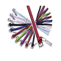 Produktbild von KARLIE Halsband Vintage Violett Leder Straß einreihig 24cm 10mm