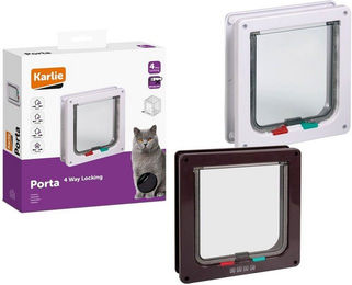 Karlie Katzenklappe Karlie Katzentür 4-Wege-Verschluss für große Katzen Farbe: Weiß – Bild 1 von 5