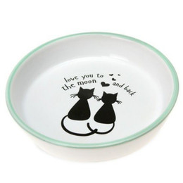 Produktbild von Karlie Keramiknapf handbemalt 200 ml Motiv Katze & Mond blau - 200 ml