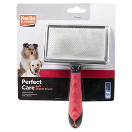 Karlie Professional Soft-Zupfbürste Hundebürste Gummi Rot/Schwarz – Bild 1 von 6