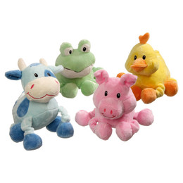 Produktbild von Karlie Puppy Plüschspielzeug Frosch, Ente, Schwein, Kuh