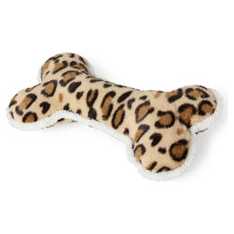 Karlie Safari Knochen Stippy Hundespielzeug Plüsch Braun/Leopard – Bild 1 von 2