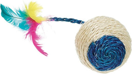 Produktbild von Karlie Sisal Spielball mit Feder und Rassel