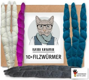 Produktbild von Kater Kasimir Filzwürmer aus Schurwolle, 10 Stück