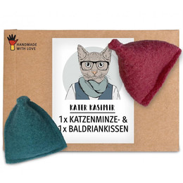 Produktbild von Kater Kasimir Katzenspielzeug Katzenminze- und Baldrian-Kissen 2er Set - 2 x 1 Stk.