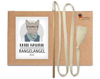 Produktbild von Kater Kasimir RANGELANGEL Katzenangel aus Buchenholz mit Baumwollband