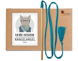 Produktbild von Kater Kasimir RANGELANGEL Katzenangel aus Buchenholz mit Baumwollband