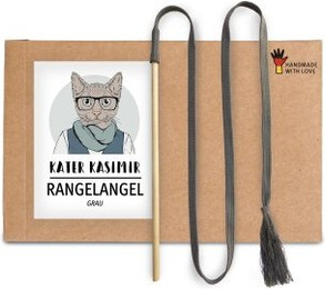Produktbild von Kater Kasimir RANGELANGEL Spielangel für Katzen mit Baumwollband und Buchenholzstab