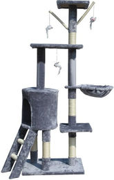Produktbild von KATIDO Katzen-Spielplatz Kratzbaum 138 cm grau-blau