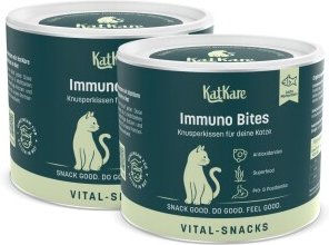 Produktbild von KatKare Vital Snacks Immuno Bites - Knusperkissen für das Immunsystem Deiner Katze mit Superfoods, wertvollen Aminosäuren, Antioxidantien und Omega-3 2x150 g