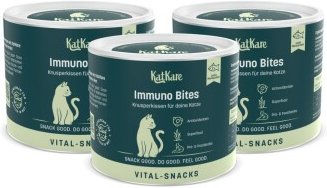Produktbild von KatKare Vital Snacks Immuno Bites - Knusperkissen für das Immunsystem Deiner Katze mit Superfoods, wertvollen Aminosäuren, Antioxidantien und Omega-3 3x150 g