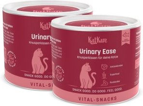 Produktbild von KatKare Vital Snacks Urinary Ease - Knusperkissen für das Harnwegssystem Deiner Katze mit blasenschützenden Wirkstoffen, Superfoods, Postbiotika und Omega-3 2x150 g