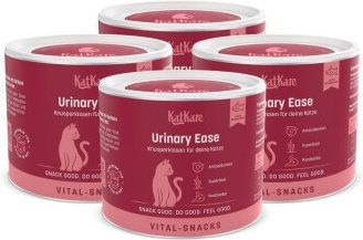 Produktbild von KatKare Vital Snacks Urinary Ease - Knusperkissen für das Harnwegssystem Deiner Katze mit blasenschützenden Wirkstoffen, Superfoods, Postbiotika und Omega-3 4x150 g