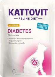 Produktbild von Kattovit Diabetes Huhn Katzenfutter - 24 x 85 g