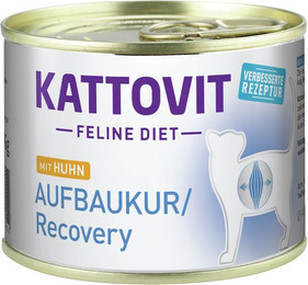 Produktbild von KATTOVIT Feline Diet Aufbaukur Huhn 185g Dose Katzennassfutter Diätnahrung Sparpaket 24 x 185 Gramm mit Huhn