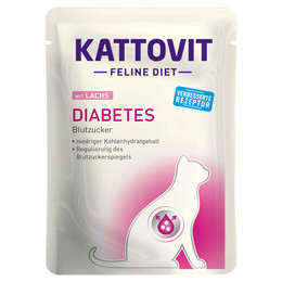 Produktbild von Kattovit Feline Diet Diabetes Lachs - 24 x 85 g