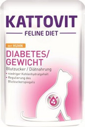 Produktbild von Kattovit Feline Diet Diabetes Nassfutter Katze Adult Huhn - 24 x 85 g