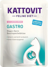 Produktbild von KATTOVIT Feline Diet Gastro Lachs + Reis 24x85 g