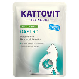 Produktbild von Kattovit Feline Diet Gastro Pute + Reis - 24 x 85 g