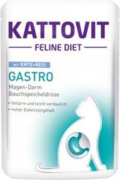 Produktbild von KATTOVIT Feline Diet Nassfutter Katze Gastro Adult Ente und Reis 96x85 g