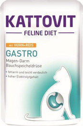 Produktbild von KATTOVIT Feline Diet Nassfutter Katze Gastro Adult Huhn und Reis - 24 x 85 g