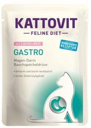 Produktbild von KATTOVIT Feline Diet Nassfutter Katze Gastro Adult Lachs und Reis 48x85 g