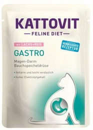 Produktbild von KATTOVIT Feline Diet Nassfutter Katze Gastro Adult Lachs und Reis - 24 x 85 g