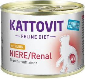 Produktbild von KATTOVIT Feline Diet Nassfutter Niere/Renal Adult Huhn - 12 x 185 g