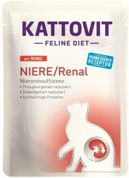 Produktbild von KATTOVIT Feline Diet Niere/Renal Adult Rind Nassfutter - 24 x 85 g