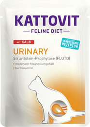Produktbild von KATTOVIT Feline Diet Urinary 85g Katzennassfutter Diätnahrung Sparpaket 48 x 85 Gramm Kalb