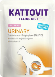 Produktbild von KATTOVIT Feline Diet Urinary 85g Katzennassfutter Diätnahrung Sparpaket 48 x 85 Gramm Lachs