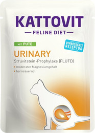 Produktbild von KATTOVIT Feline Diet Urinary (Harnstein) 85g Beutel Katzennassfutter Diätnahrung Sparpaket Pute 48x85g