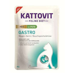 Produktbild von Kattovit Katzen Nassfutter Diät Gastro Paté mit Pute 10 x 85g Pouch-Beutel