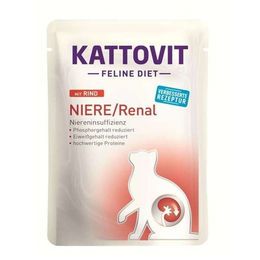 Produktbild von Kattovit Katzen Nassfutter Diät Niere/Renal Rind 24 x 85g Pouch-Beutel