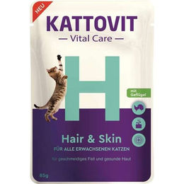 Produktbild von Kattovit Katzen Nassfutter Diät Vital Care Hair & Skin 24 x 85g Pouch-Beutel