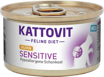 Produktbild von KATTOVIT Sensitive 85 Gramm Katzenspezialfutter Sparpaket 24 x 85 Gramm Huhn