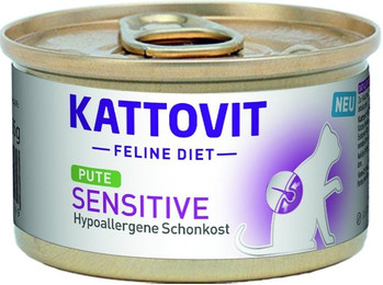 Produktbild von KATTOVIT Sensitive 85 Gramm Katzenspezialfutter Sparpaket 24 x 85 Gramm Pute