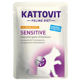 Produktbild von Kattovit Sensitive Frischebeutel Huhn & Pute - 24 x 85 g
