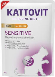 Produktbild von KATTOVIT Sensitive Nassfutter Katze Paté Huhn - 10 x 85 g