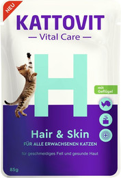 Produktbild von KATTOVIT Vital Care 85 Gramm Diätfutter Sparpaket 48 x 85 Gramm Hair & Skin