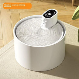 Produktbild von Katze Automatischer Keramik-Wasserspender Haustier-Wasserspender Tränke Unplugged Durchflusszirkulation Hund Katze Wasserfutterspender