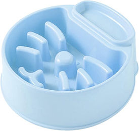 Produktbild von Katze Haustier Langsam Fressen Schüssel Farbig Praktisch Anti-Verschlucken Katze Haustier Hund Futter Schüssel für Zuhause Orange blau