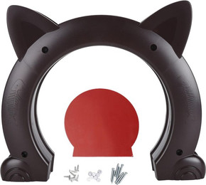 Produktbild von Katzen Innentür Einfache Installation Dekorative Kätzchen Welpen Lochtür für Innentür Wand Braun braun