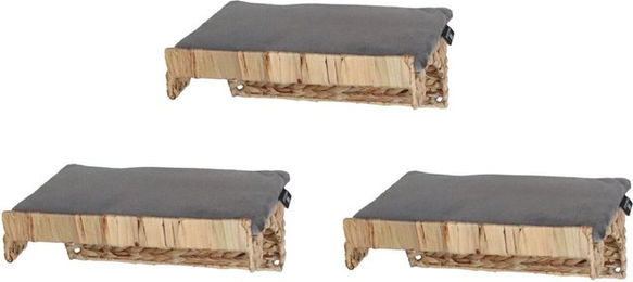 Produktbild von Katzen-Kletterwand WH mit Samtkissen 3er Set grau