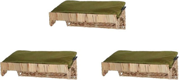 Produktbild von Katzen-Kletterwand WH mit Samtkissen 3er Set oliv