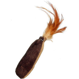 Produktbild von Katzen Naturspielzeug Catnip-Stick mit Federn - 10cm braun/beige
