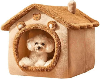 Produktbild von Katzen- und Hundehaus Kleine Hundehütte Zerlegbar Waschbar Vier Jahreszeiten Heimtierbedarf 40cm*35cm*38cm