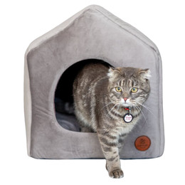 Produktbild von Katzen- und Hundehaus Velours, grau - M
